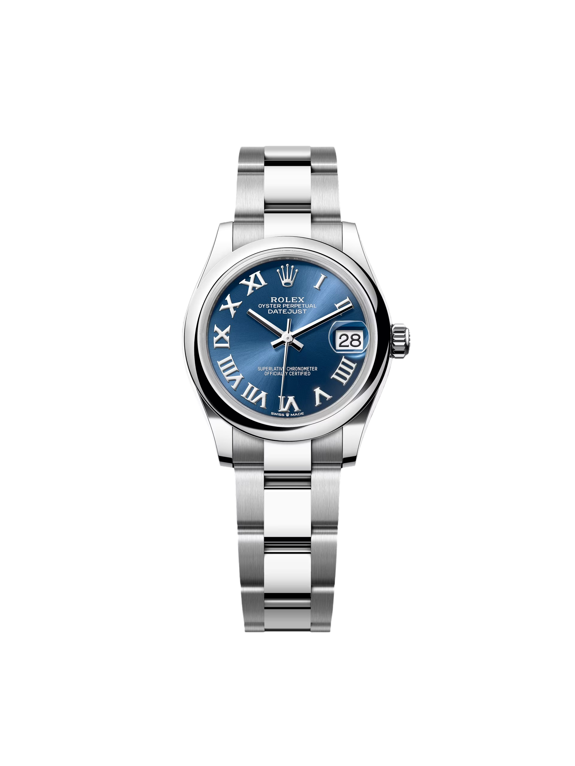 RLX Datejust m278240-0017/0018 31mm Blue Roman Domed Bezel Oyster Oystersteel