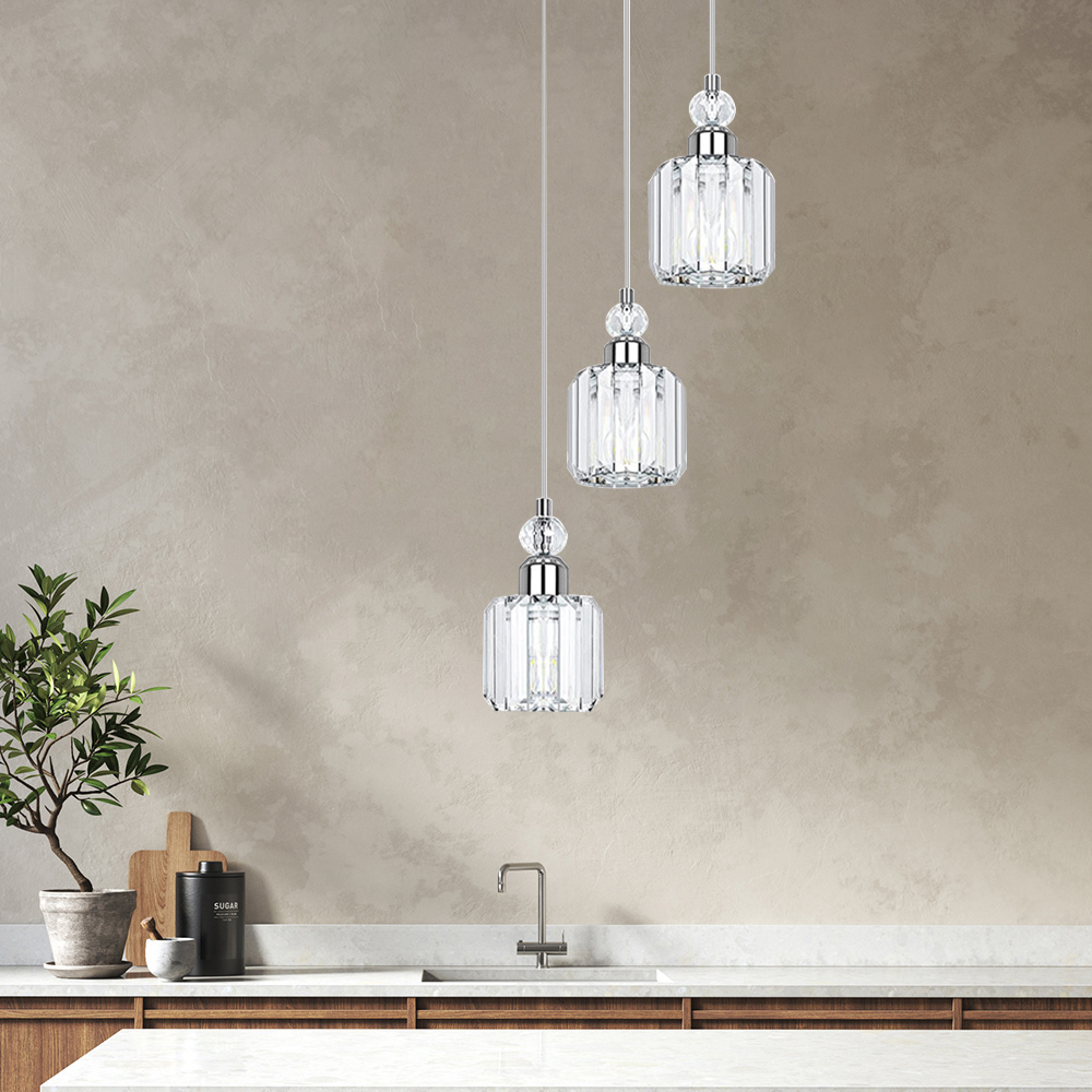 European Style Simple Dining Room Crystal Pendant Light