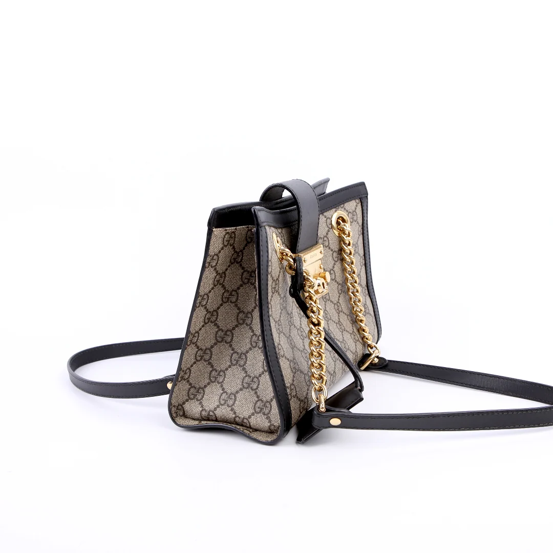 GUCCI 498156 Padlock GG Small Tote Black