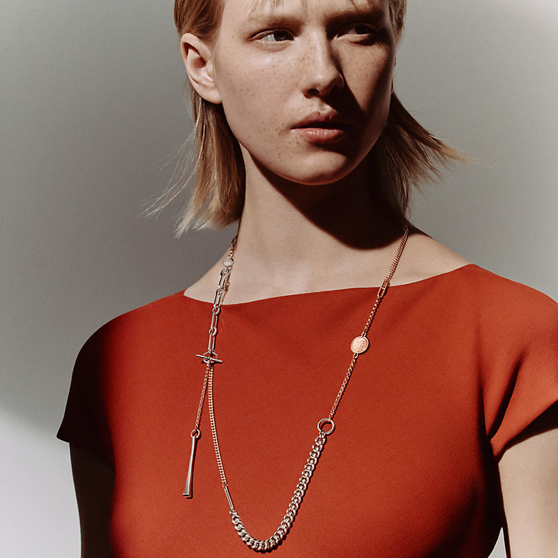 Mix and H long necklace