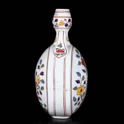 33CM Xuande Signed Old Chinese Wucai Vase W/bird N3756