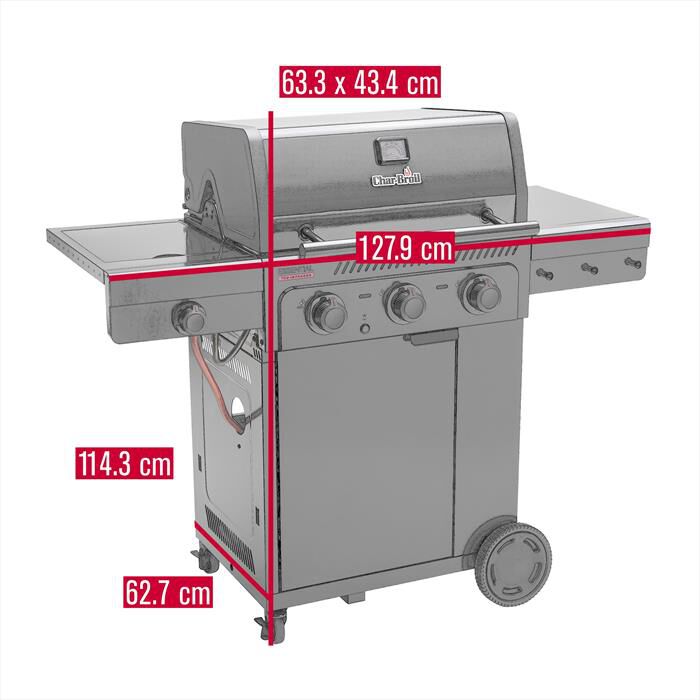 CHAR-BROIL - Barbecue BBQ ESSENTIAL 3G GAS 3F+1-Black