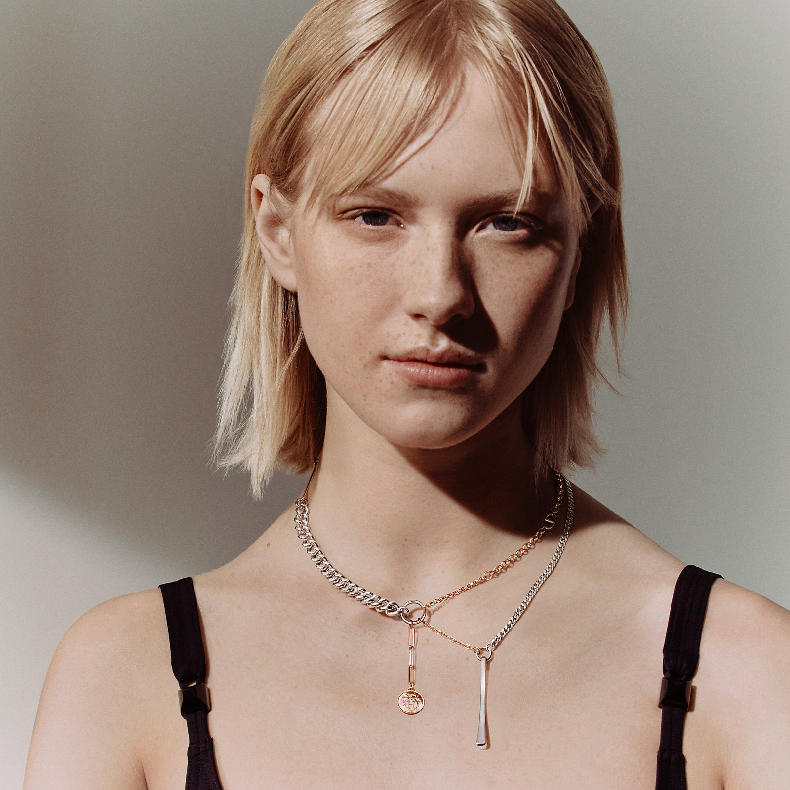 Mix and H necklace, medium model