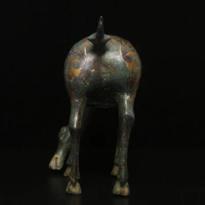 29CM Signed Old Chinese Bronze Statue w/horse