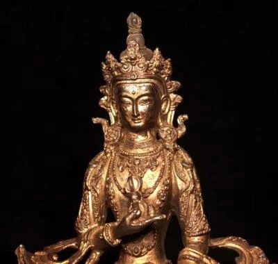 21CM Old Chinese Bronze Statue Buddha N1715