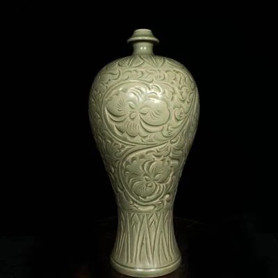 36CM Old Chinese Song Cizhou Yao Cizhou Kiln Vase w/flower CK620
