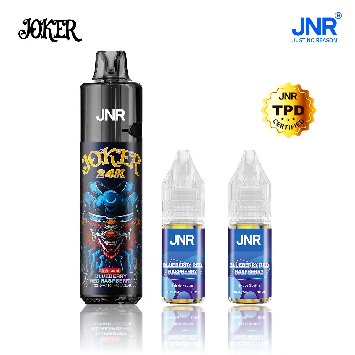 JNR Joker 24000 Puffs - Kit Pod Remplissable et Rechargeable - JNR VIP