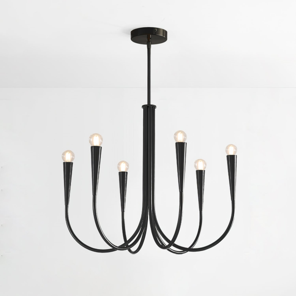 Vintage Candle Iron Dining Room Chandelier