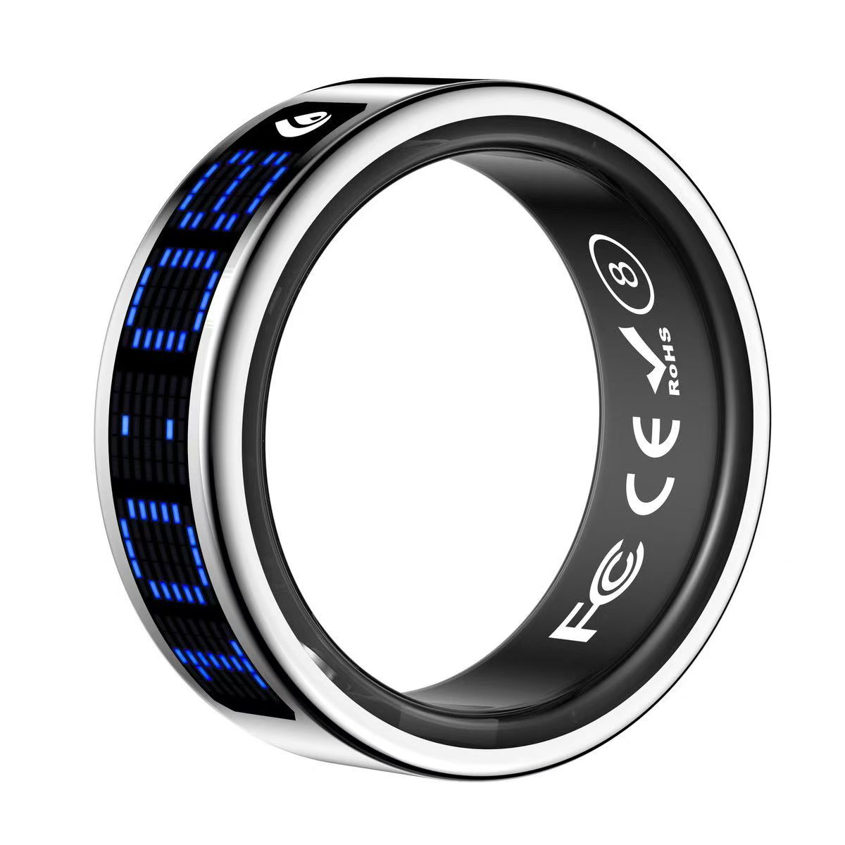 Metal smart ring - long-lasting IPX5 waterproof step count, capable of monitoring heart rate, blood sugar and blood oxygen health- RT