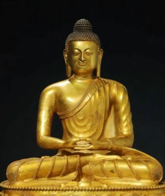 37CM Old Chinese Bronze Statue w/ Buddha N2945