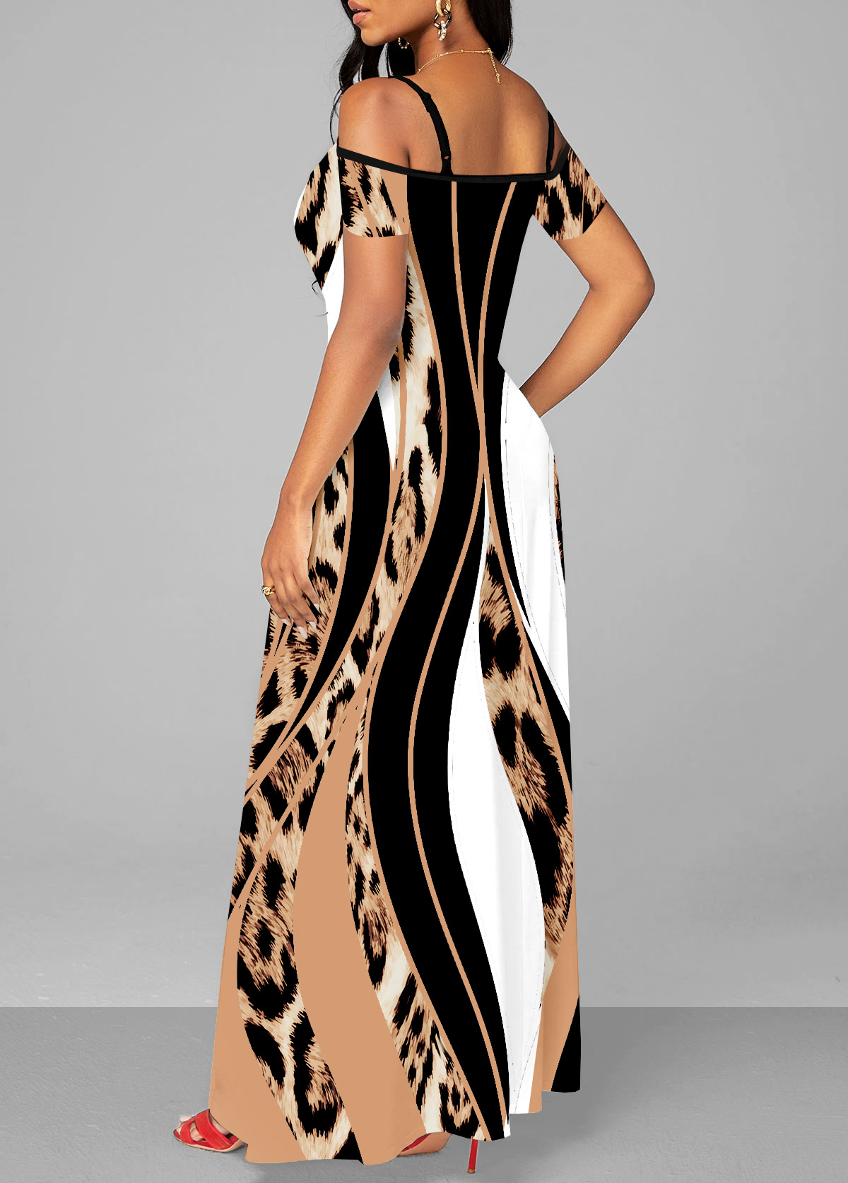 Pocket Leopard Sleeveless Maxi Dress