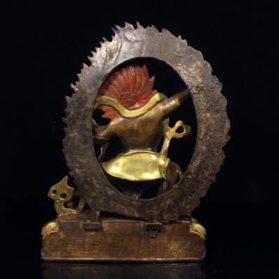 24CM Old Chinese Bronze Statue Buddha Q847