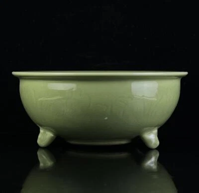 Old Chinese Longquan Kiln Incense Burner W/flower CK490