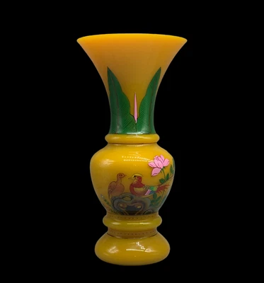 Old Chinese Coloured Glaze Vase W/duck N4278