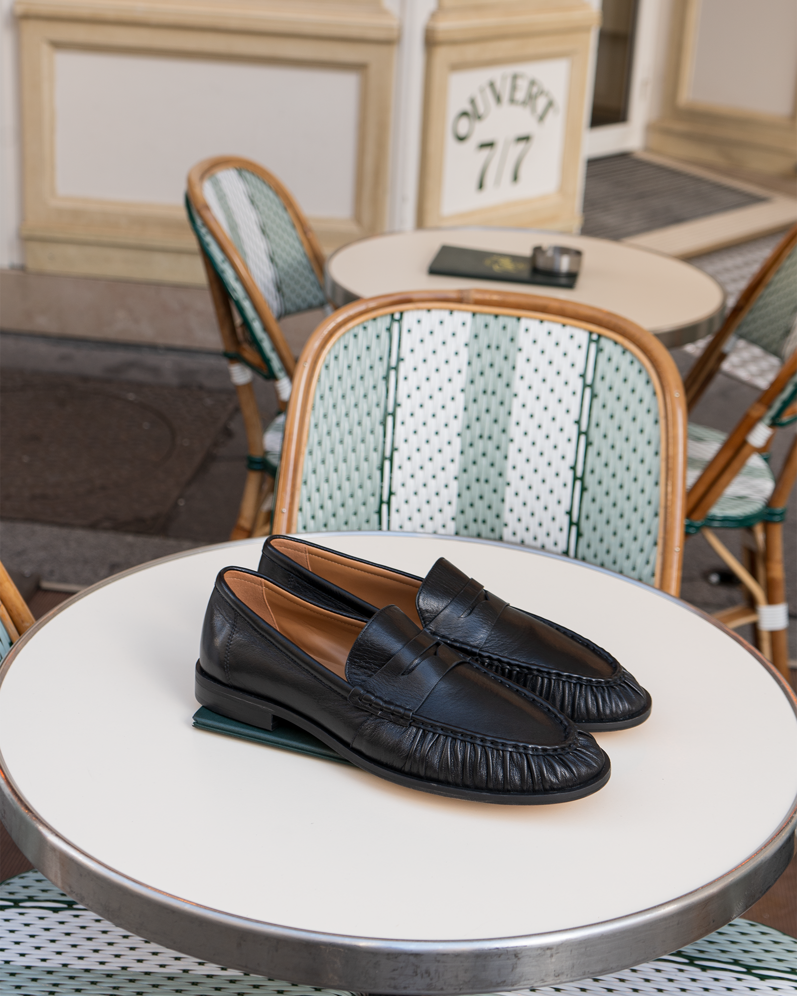 Quincey Black Leather