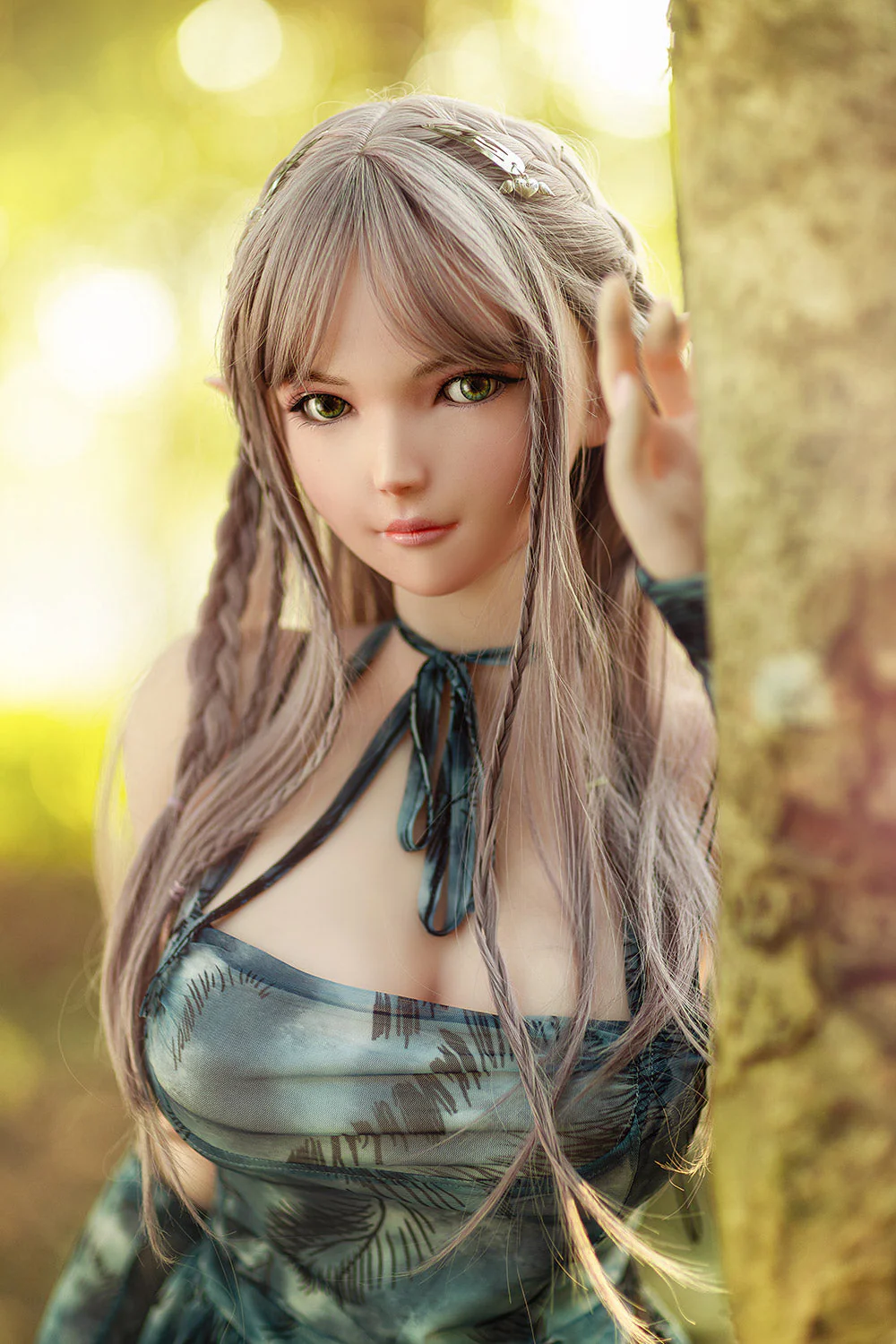 US Stock - RIDMII Aggie Unique Design 5ft34/ 163cm App-Controlled Silicone Head + TPE Full Body ELF Lovely Hentai Sex Doll