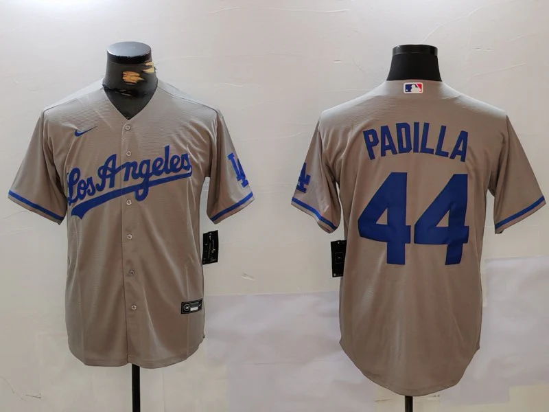 Men's Los Angeles Dodgers Vicente Padilla #44 Gray Game Jersey