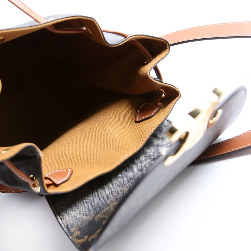 Triomphe Calfskin Bonnie Backpack Black/Brown