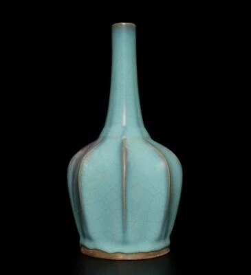 23CM Yuanyou Signed Old Chinese Red Glaze Jun Kiln Vase