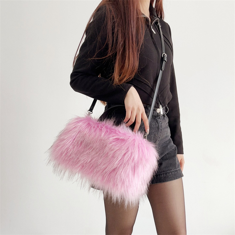 Plush messenger European style handbag