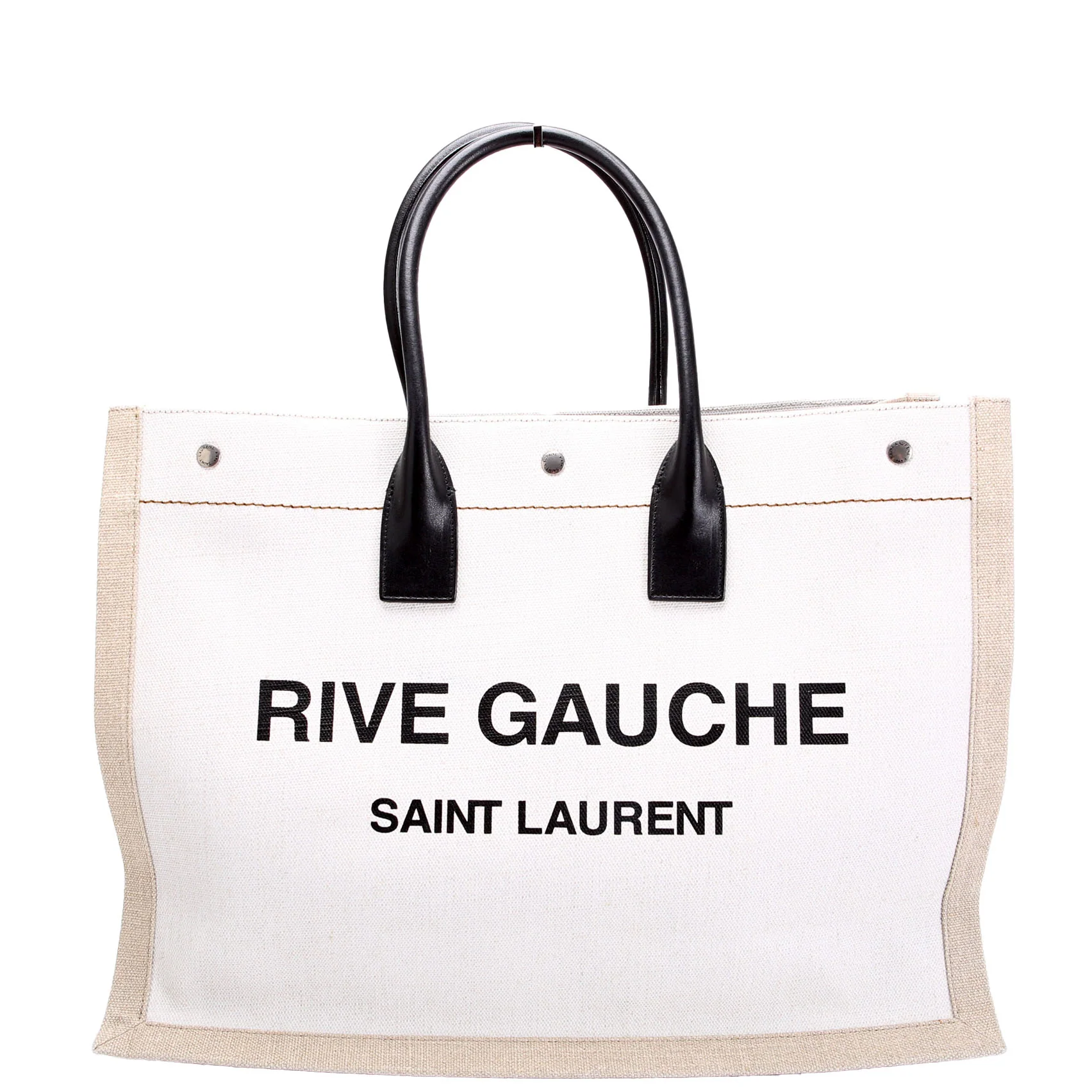SAINT LAURENT Rive Gauche Canvas Tote Bag