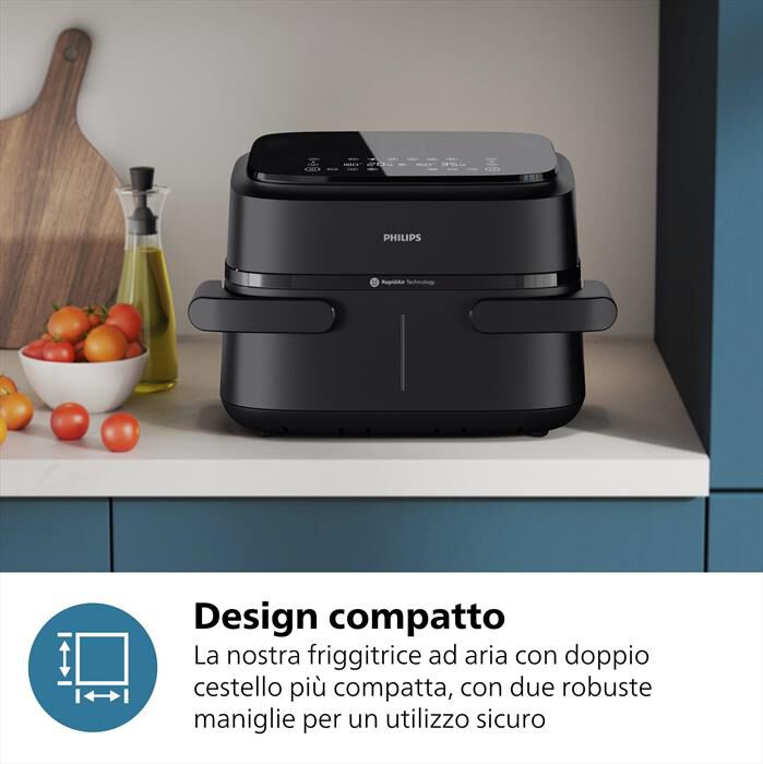 PHILIPS - Friggitrice ad aria AIRFRYER SERIE 1000 NA150/00-Nero