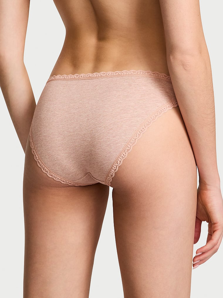 The Lacie Lace-Waist Heather Rib Bikini Panty Novelty