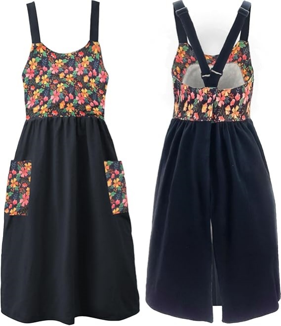 MORWEN Cotton Linen Apron Cross Back Work Apron for Women with Pockets