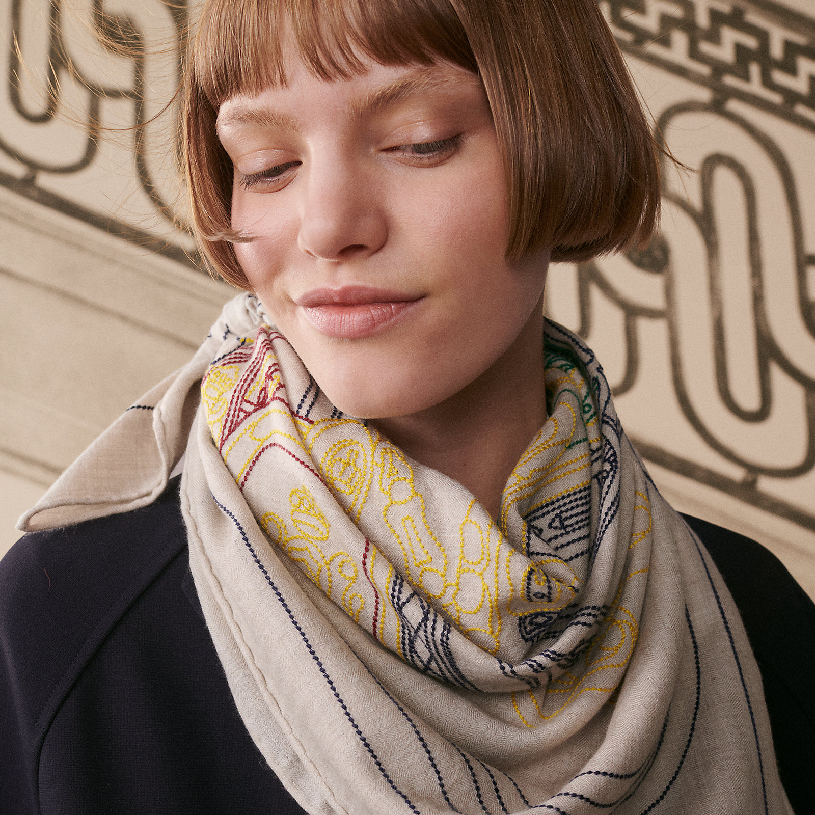 Brides de Gala Brode au Fil scarf 90