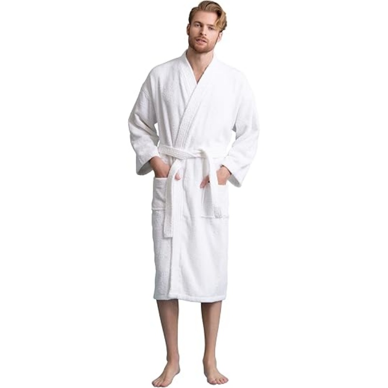 Men's Turkish Terry Kimono Style Bathrobe
