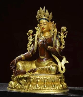 33CM Old Chinese Bronze Statue w/ Buddha N2854