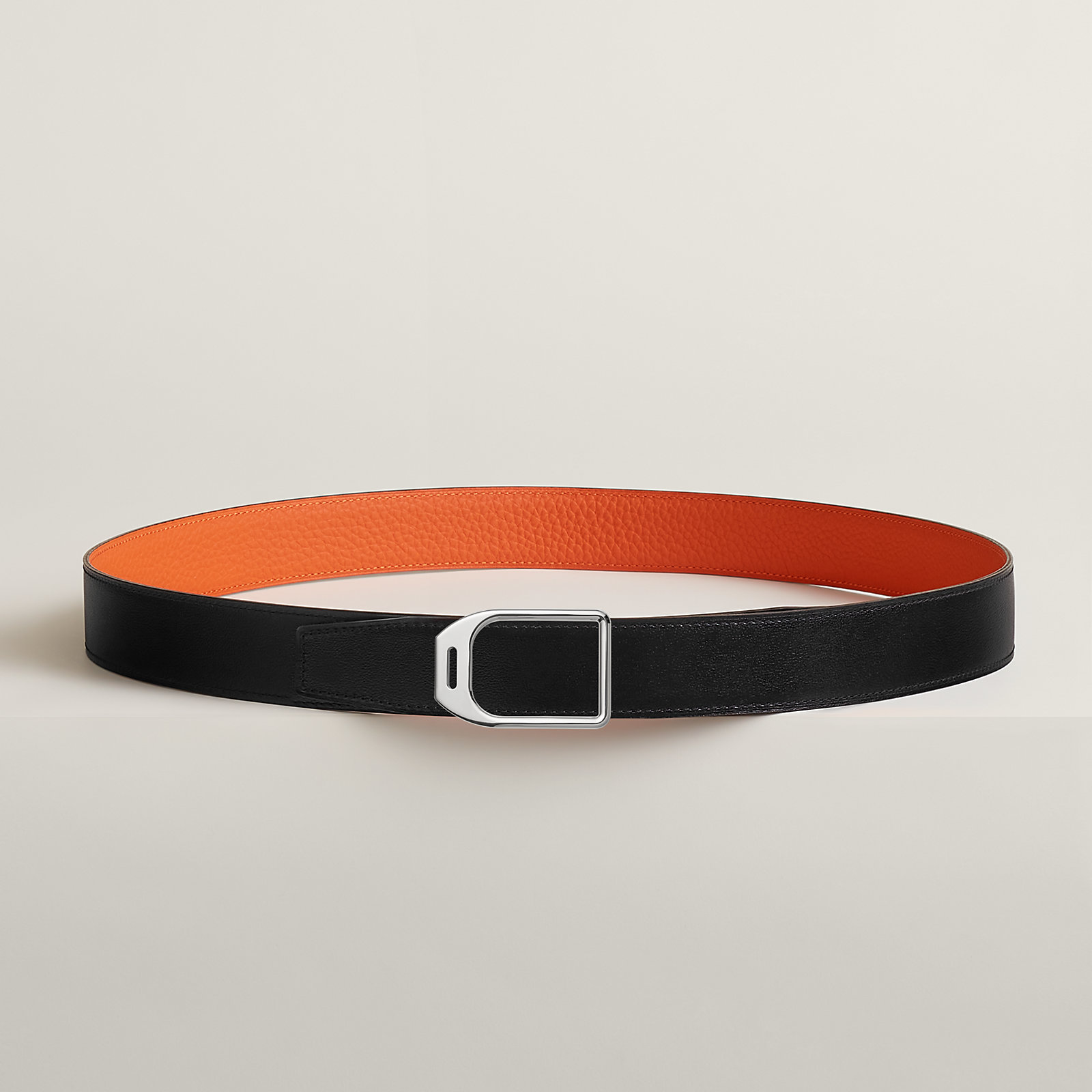 Jockey belt buckle & Reversible leather strap 32 mm