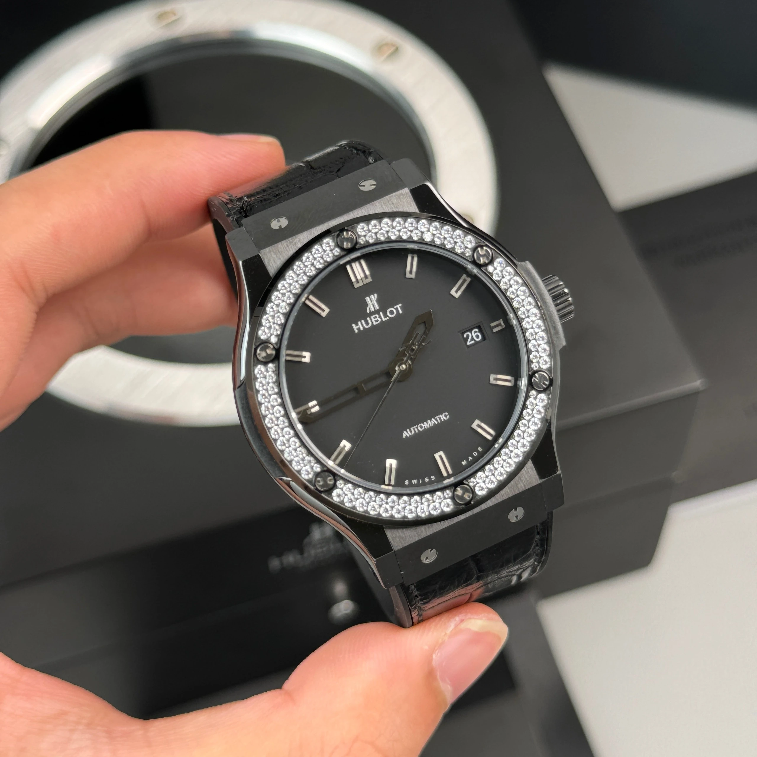 Hublot Classic Fusion Black MagicDiamond Ceramic Case Stone-set BezelBest Replica JJZ 42mm 542.CM.1170.LR.1104