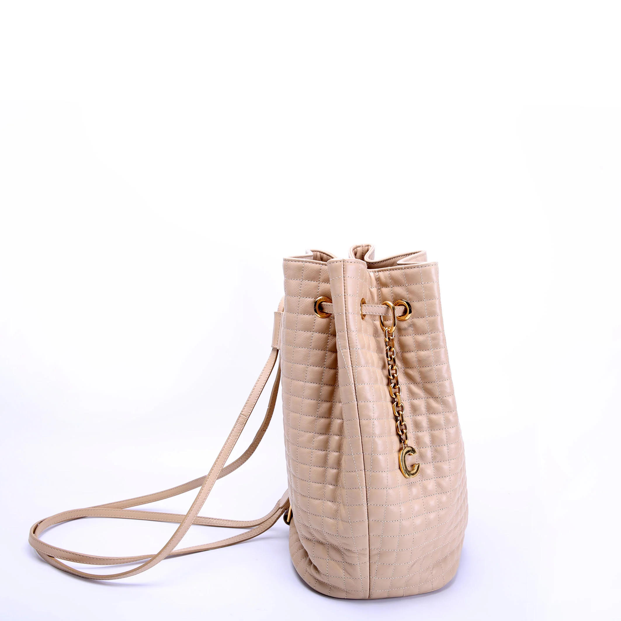 CELINE C Backpack Small Calfskin Beige