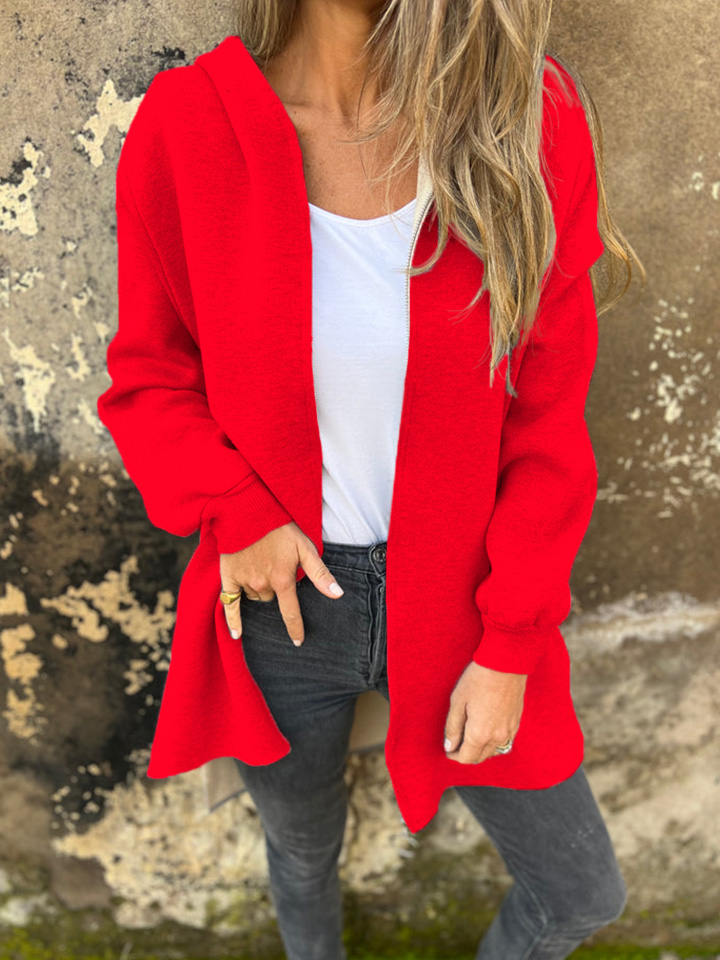 🌲 SALE🔥 Round Neck Zipper Long Sleeve Casual Jacket