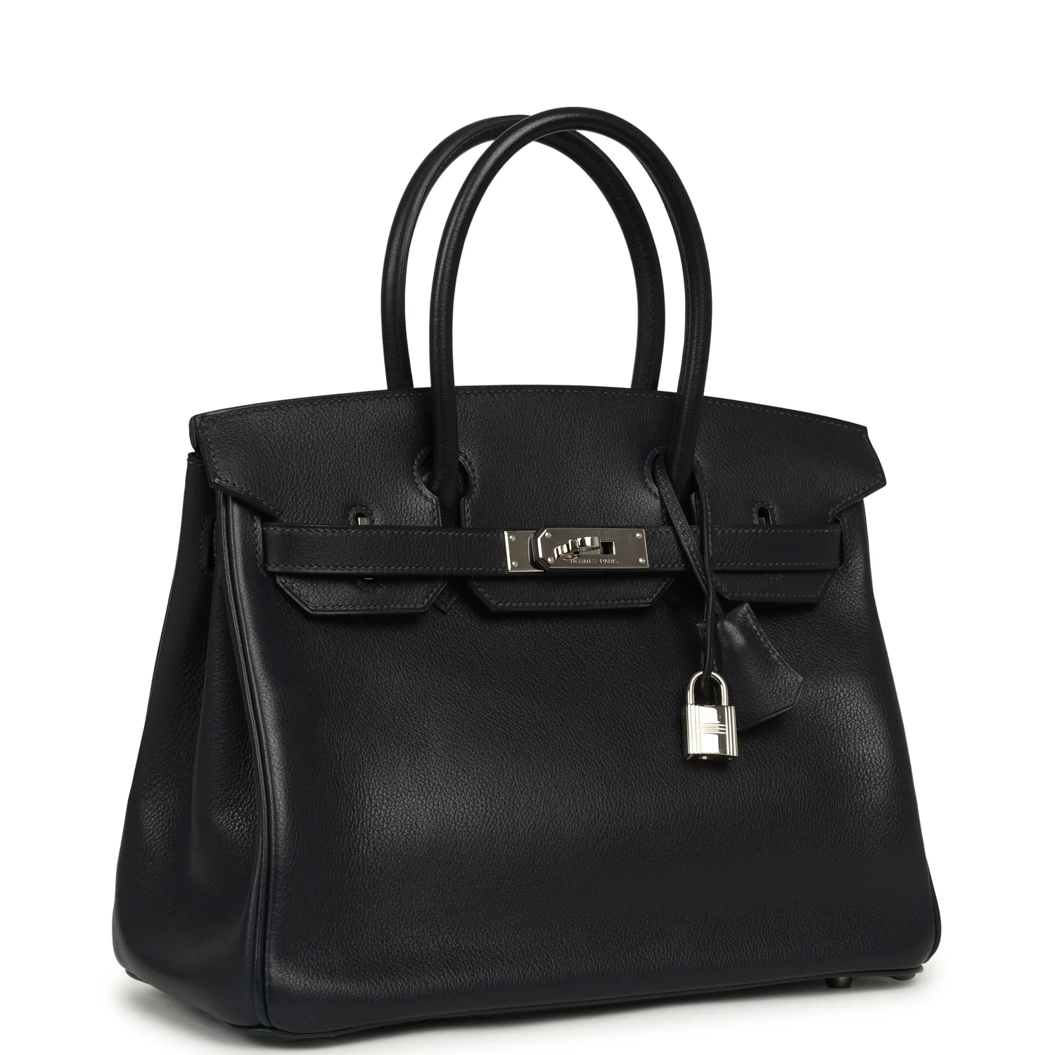 HERMÈS Birkin 30 Bleu Indigo Evergrain Palladium Hardware