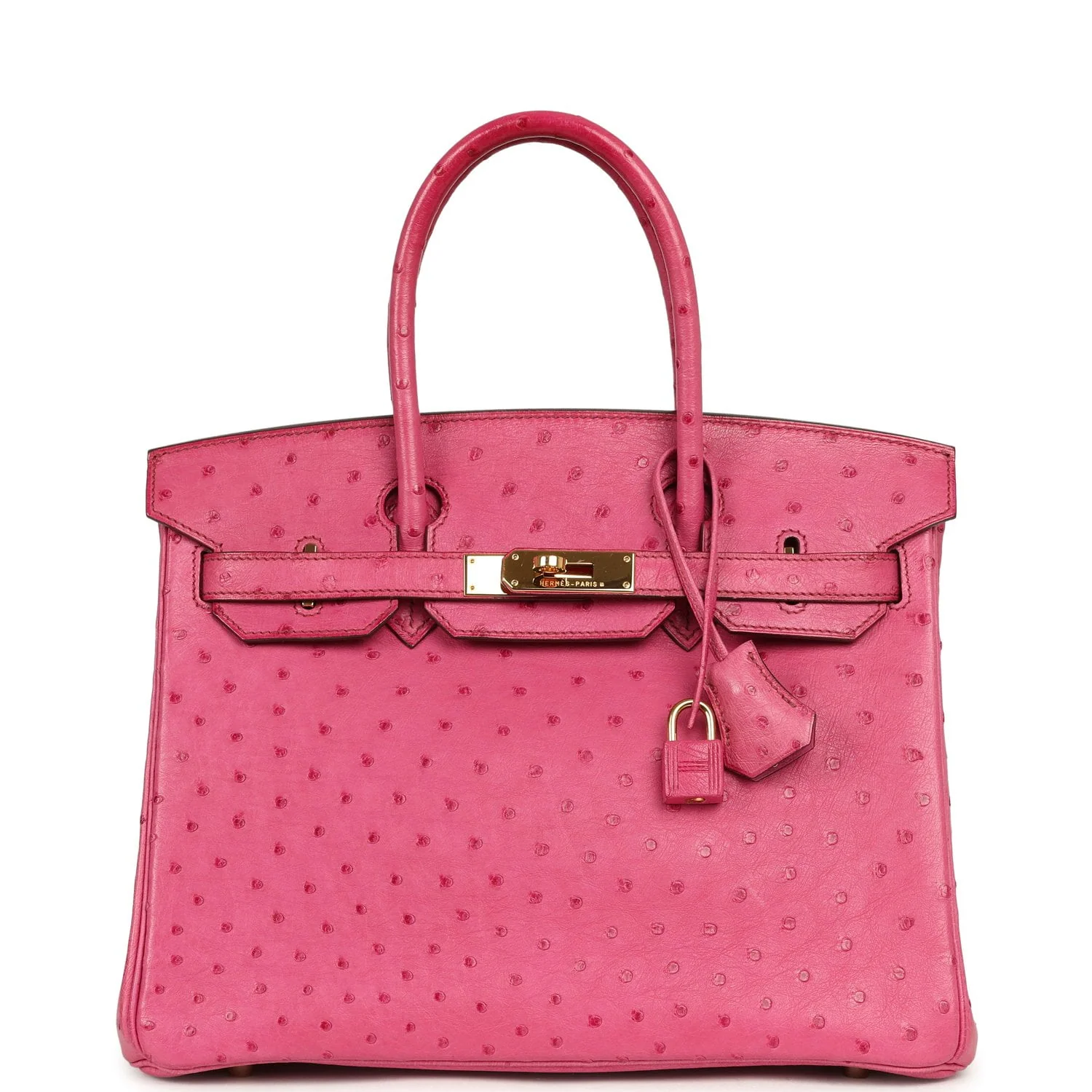 HERMÈS Birkin 30 Fuchsia Ostrich Gold Hardware