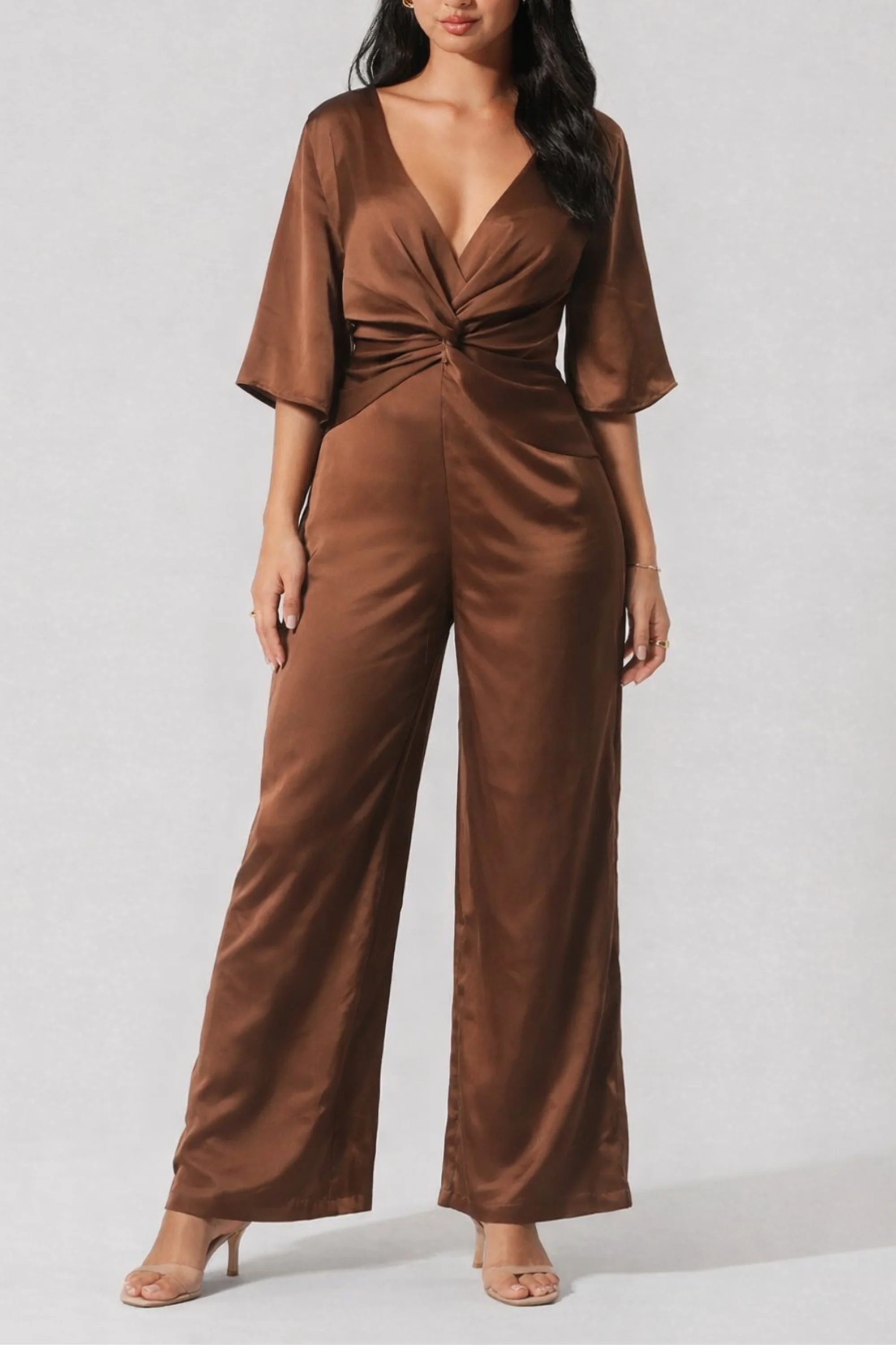 The Eve Jumpsuit In Walnut Brown