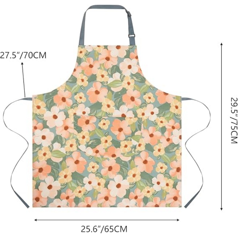 MORWEN 2 Pack Floral Apron for Women with Pockets