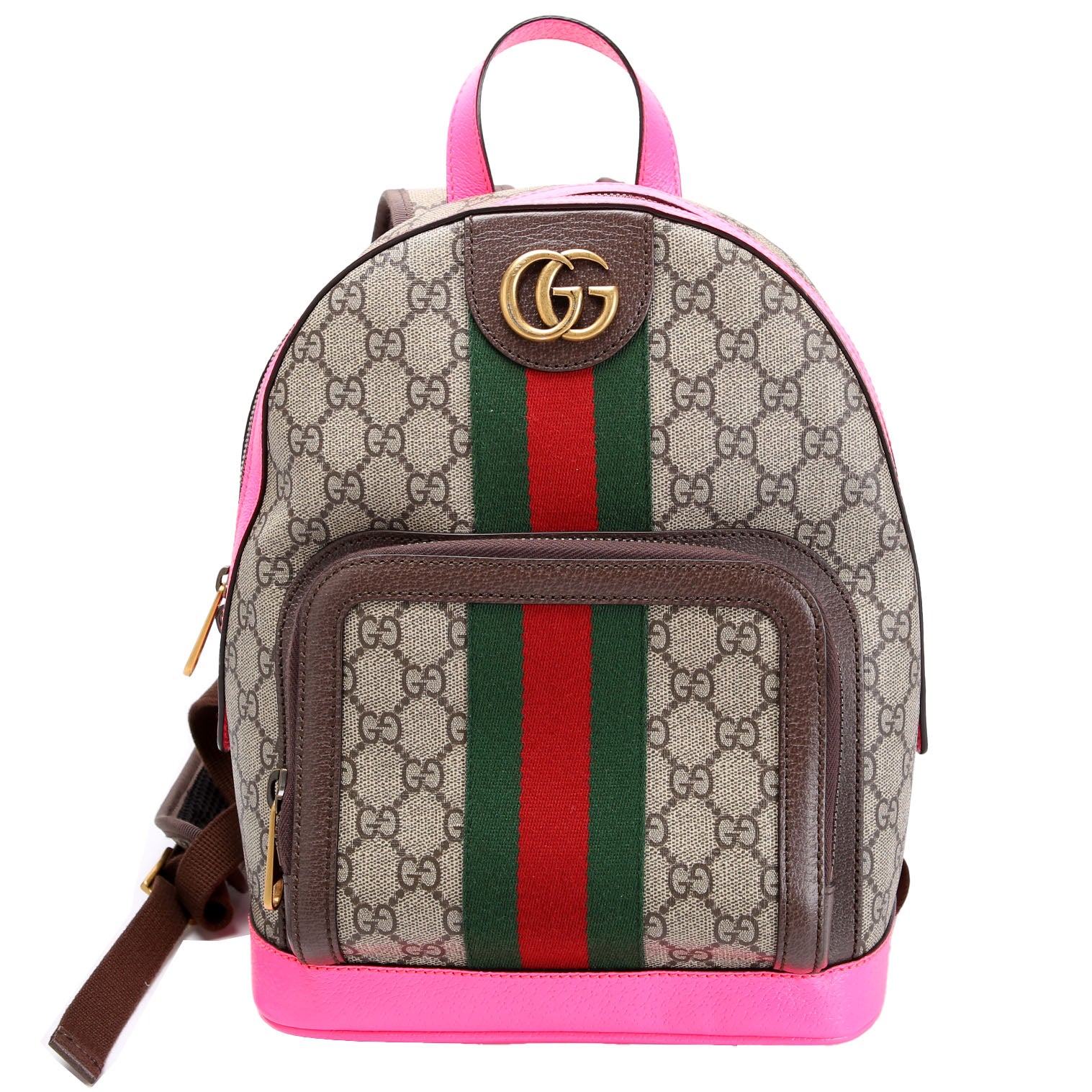 GUCCI 547965 GG Supreme Ophidia Backpack Biege/Pink