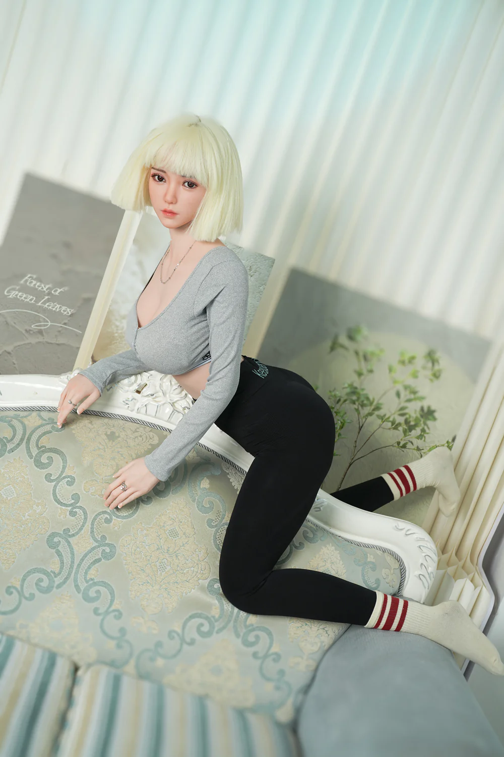 US Stock - Moe 5ft58/170cm #C39S Silicone Head + TPE Body Hot Asian Lady Love Doll Free 2nd Head