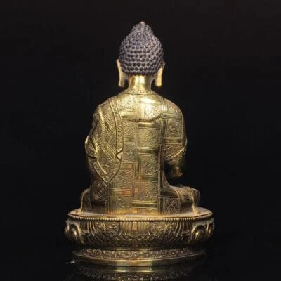 30CM Old Chinese Bronze Statue Buddha Q843