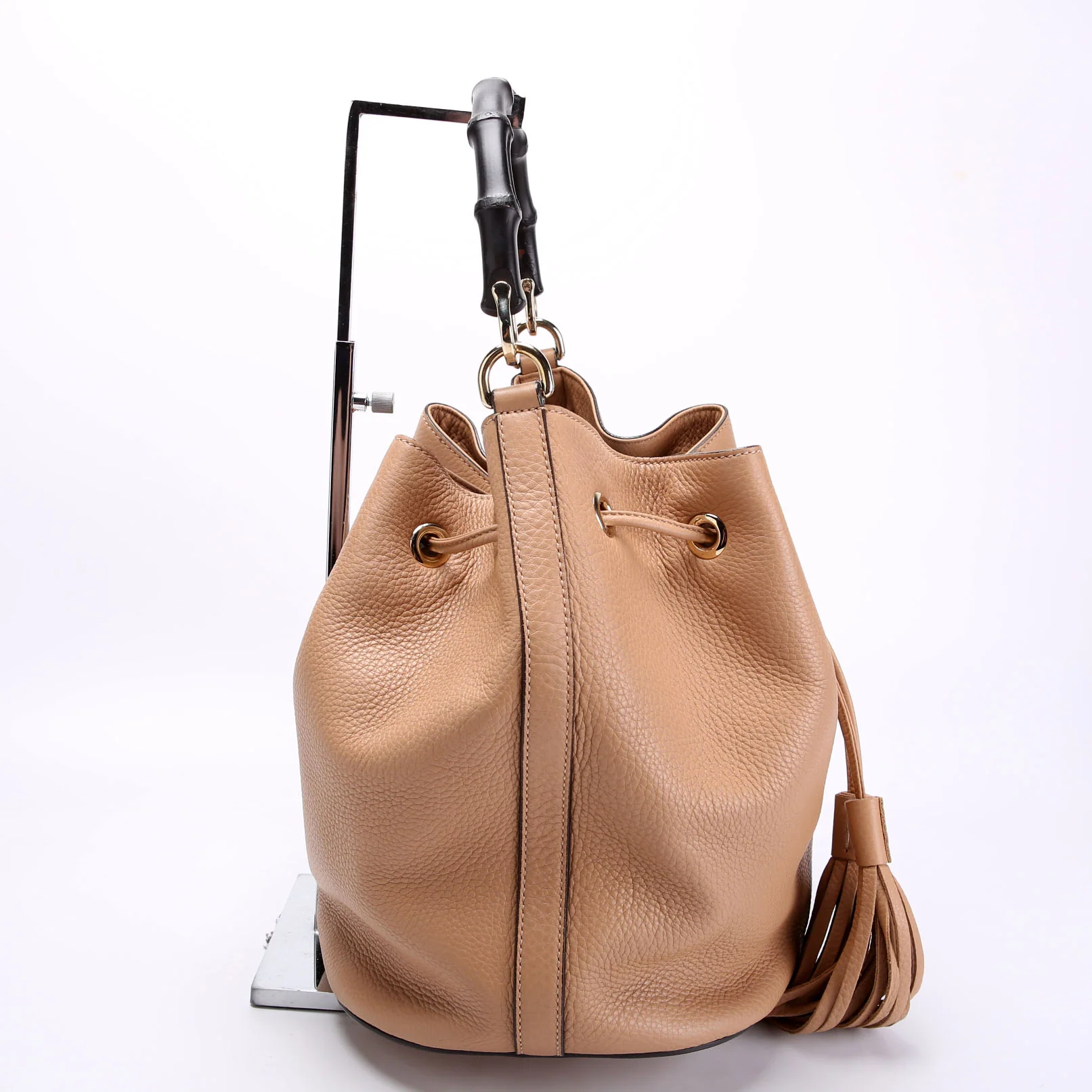 GUCCI 387613 Miss Bamboo Medium Bucket