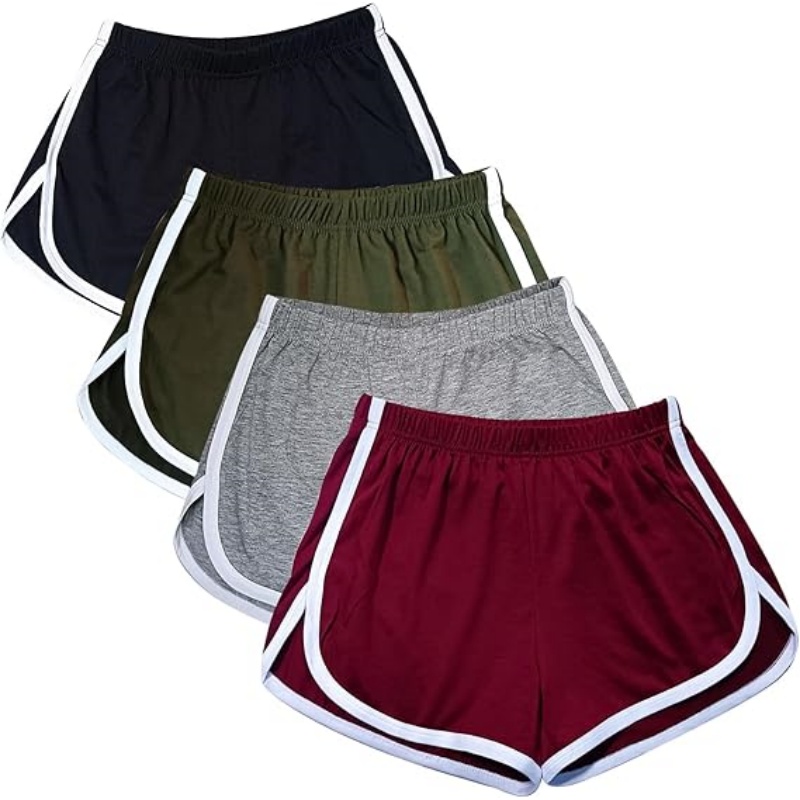 4 Pack Women's Cotton Yoga Sport Shorts