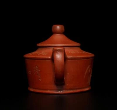 Signed Old Chinese Handmade Yixing Zisha Teapot w/orchid