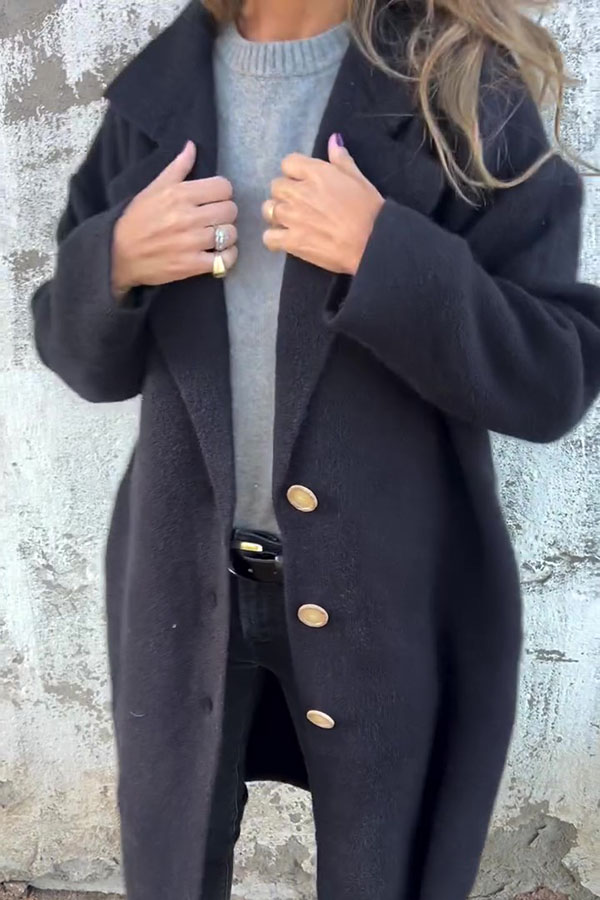 🌲 SALE🔥Solid Color Lapel Long Sleeve Loose Casual Jacket- 48% OFF