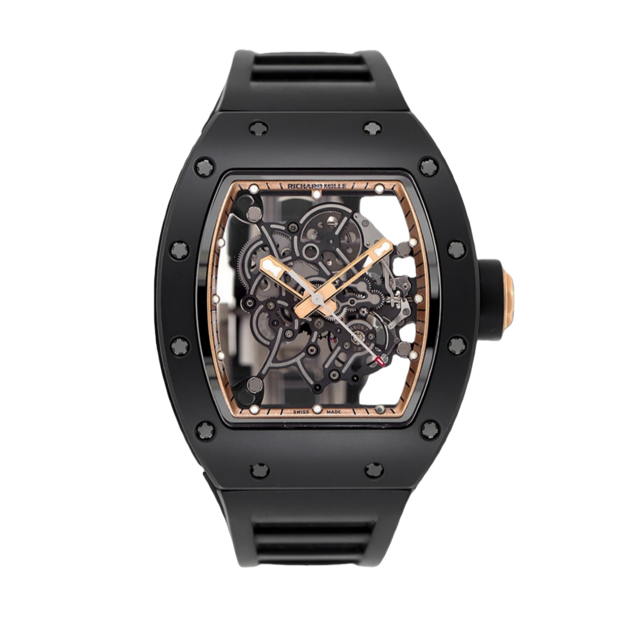 【7A Quality】Richard Mille RM 055 Bubba Watson Transparent Dial 50 mm