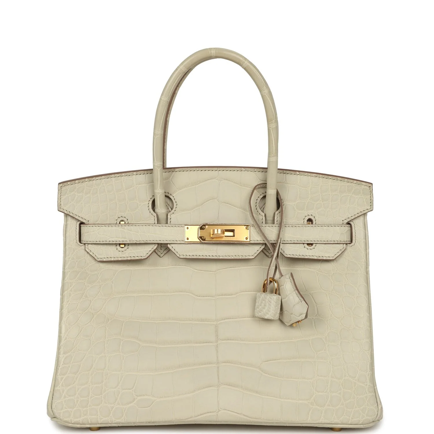 HERMÈS Birkin 30 Beton Matte Alligator Gold Hardware