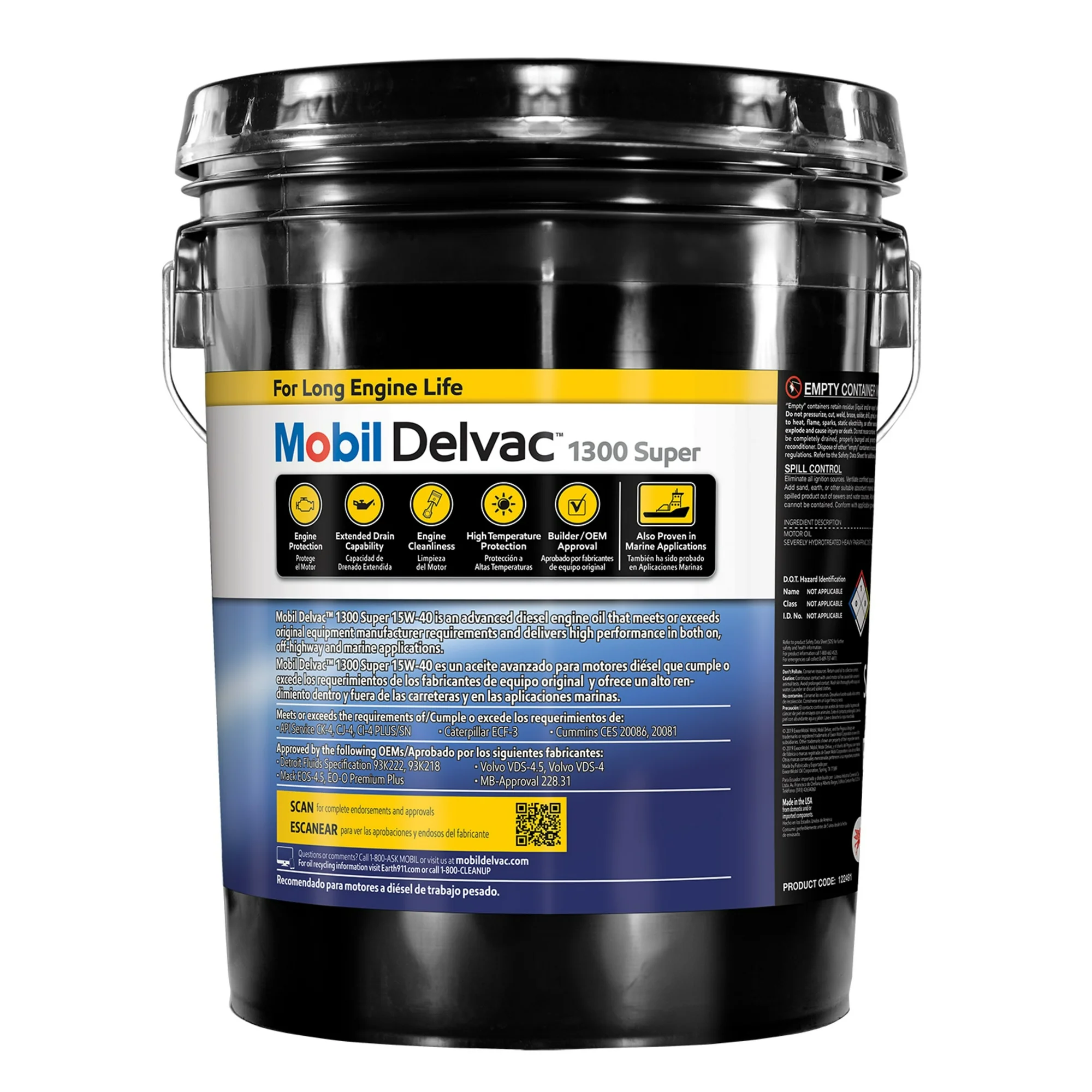 💥Costco-Last Day For Clearance✨Mobil Delvac 1300 Super Heavy Duty Synthetic Blend Diesel Engine Oil 15W-40, 5 Gal