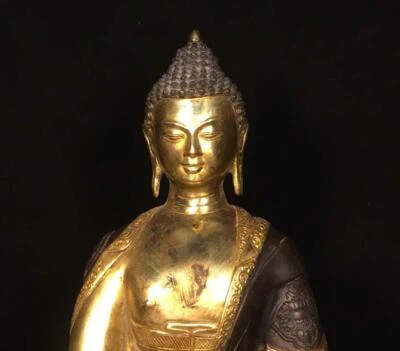 41CM Old Chinese Bronze Statue Buddha N1678